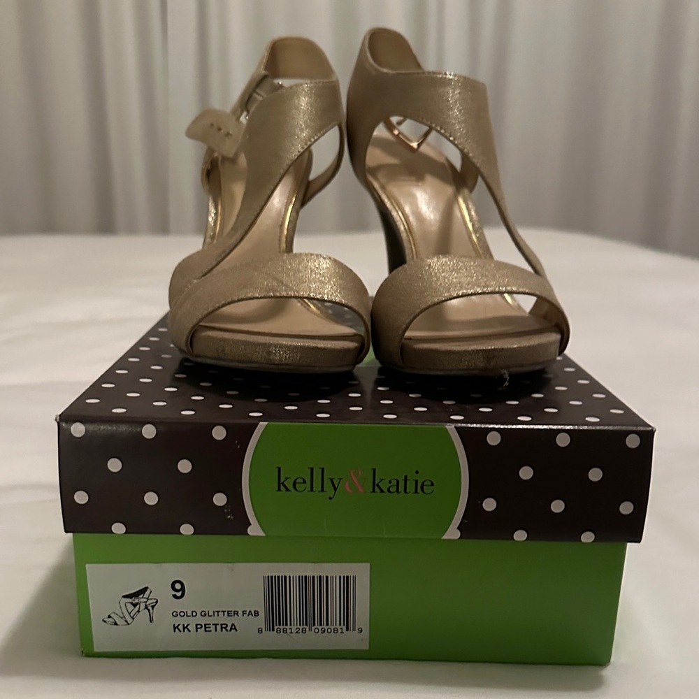 Kelly & Katie Shimmering Gold Heels